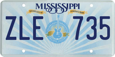 MS license plate ZLE735