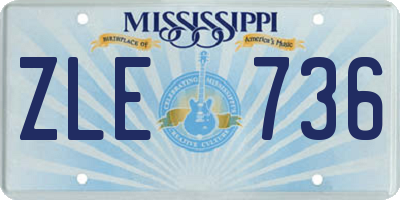 MS license plate ZLE736