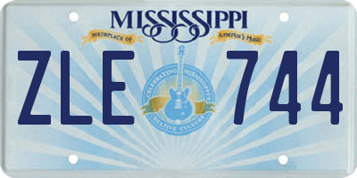MS license plate ZLE744