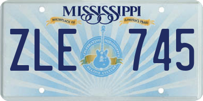 MS license plate ZLE745