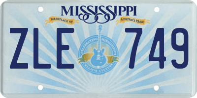 MS license plate ZLE749