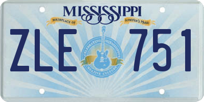 MS license plate ZLE751