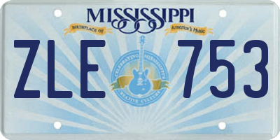MS license plate ZLE753