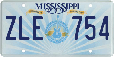 MS license plate ZLE754