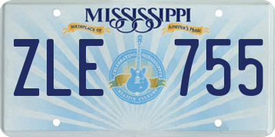 MS license plate ZLE755