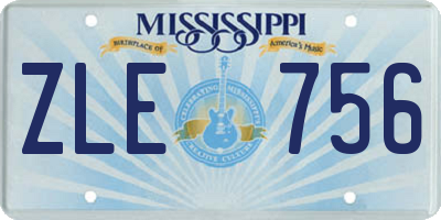 MS license plate ZLE756