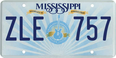 MS license plate ZLE757