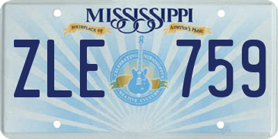 MS license plate ZLE759