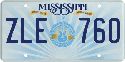 MS license plate ZLE760