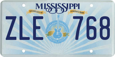 MS license plate ZLE768