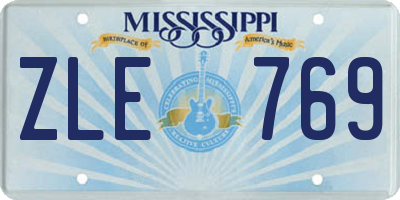 MS license plate ZLE769