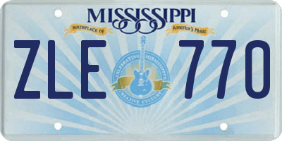 MS license plate ZLE770