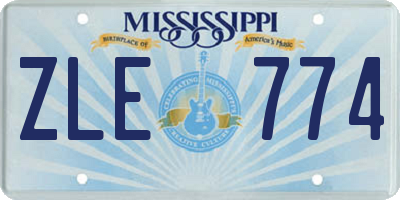 MS license plate ZLE774