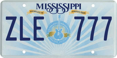 MS license plate ZLE777