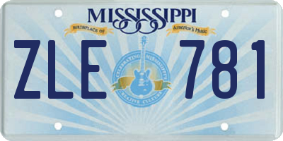 MS license plate ZLE781