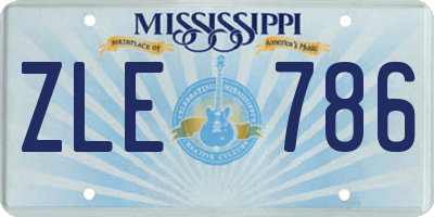 MS license plate ZLE786