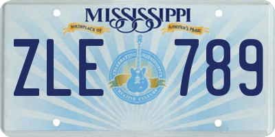 MS license plate ZLE789