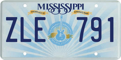 MS license plate ZLE791