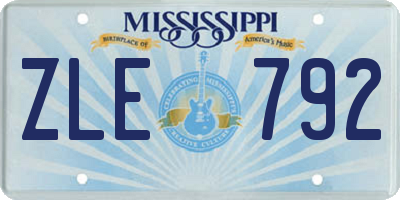 MS license plate ZLE792