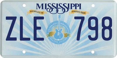 MS license plate ZLE798