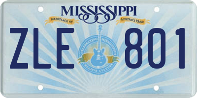 MS license plate ZLE801