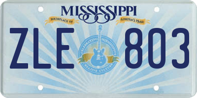 MS license plate ZLE803