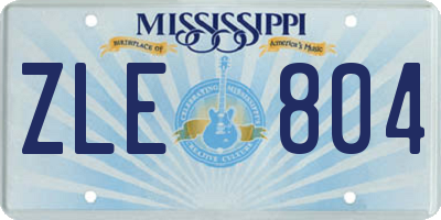 MS license plate ZLE804