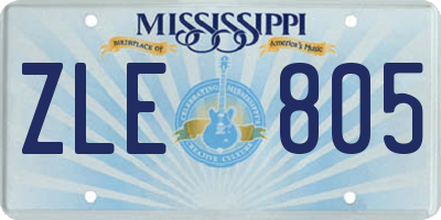 MS license plate ZLE805