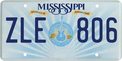 MS license plate ZLE806