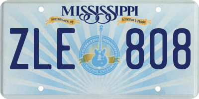 MS license plate ZLE808