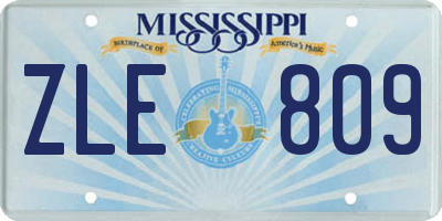 MS license plate ZLE809