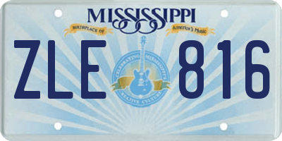 MS license plate ZLE816