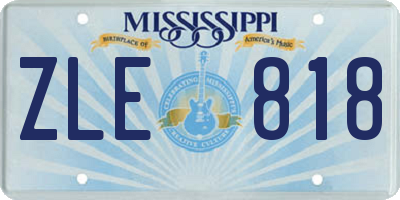 MS license plate ZLE818