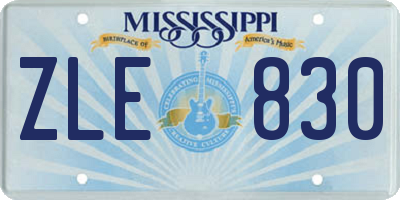 MS license plate ZLE830