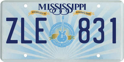 MS license plate ZLE831