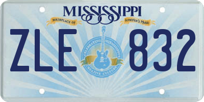 MS license plate ZLE832