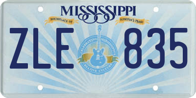 MS license plate ZLE835