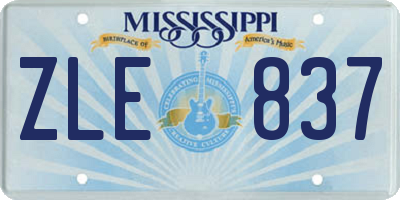 MS license plate ZLE837