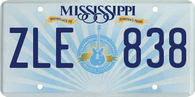 MS license plate ZLE838