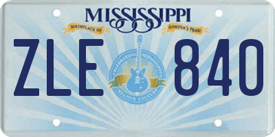 MS license plate ZLE840
