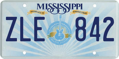 MS license plate ZLE842