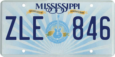 MS license plate ZLE846