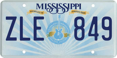 MS license plate ZLE849