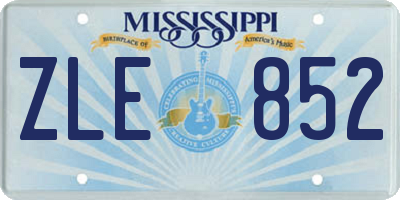 MS license plate ZLE852