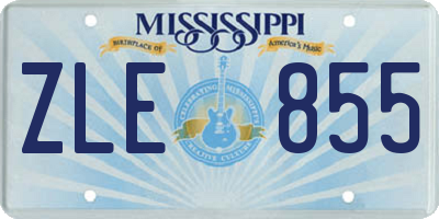 MS license plate ZLE855