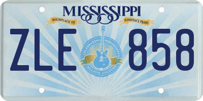 MS license plate ZLE858