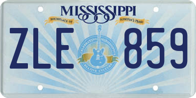 MS license plate ZLE859