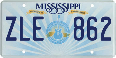 MS license plate ZLE862