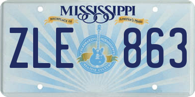 MS license plate ZLE863
