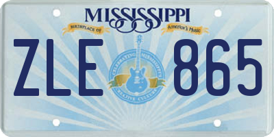 MS license plate ZLE865